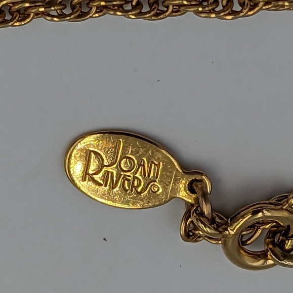 Vintage Joan Rivers Gold Tone Rope Chain Necklace With Clear Egg Shaped Pendant - Picture 5 of 6